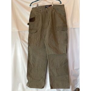 Wrangler RIGGS Workwear Khaki Ripstop Ranger Cargo Pants Mens Size 35 x 30 READ!